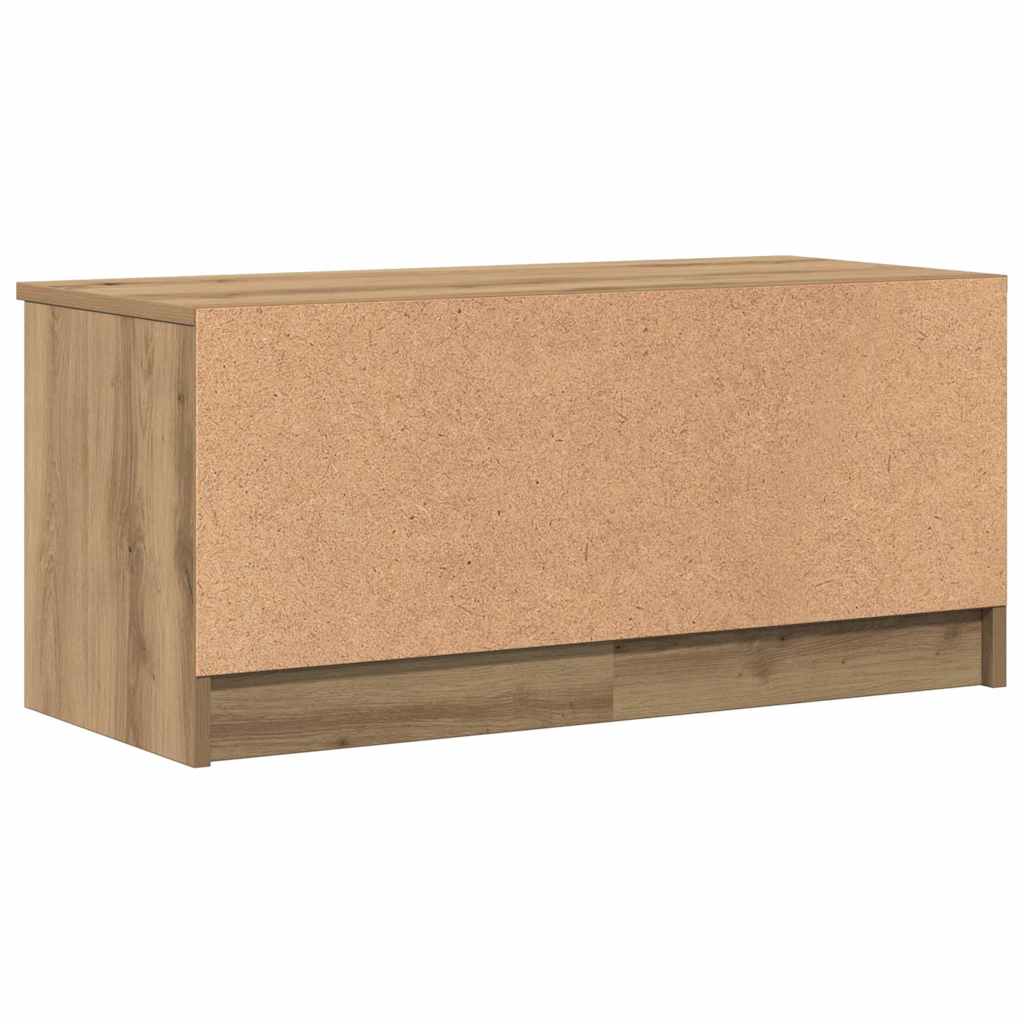 Meuble TV chêne artisanal 80x35x36,5 cm bois d'ingénierie - XIOS