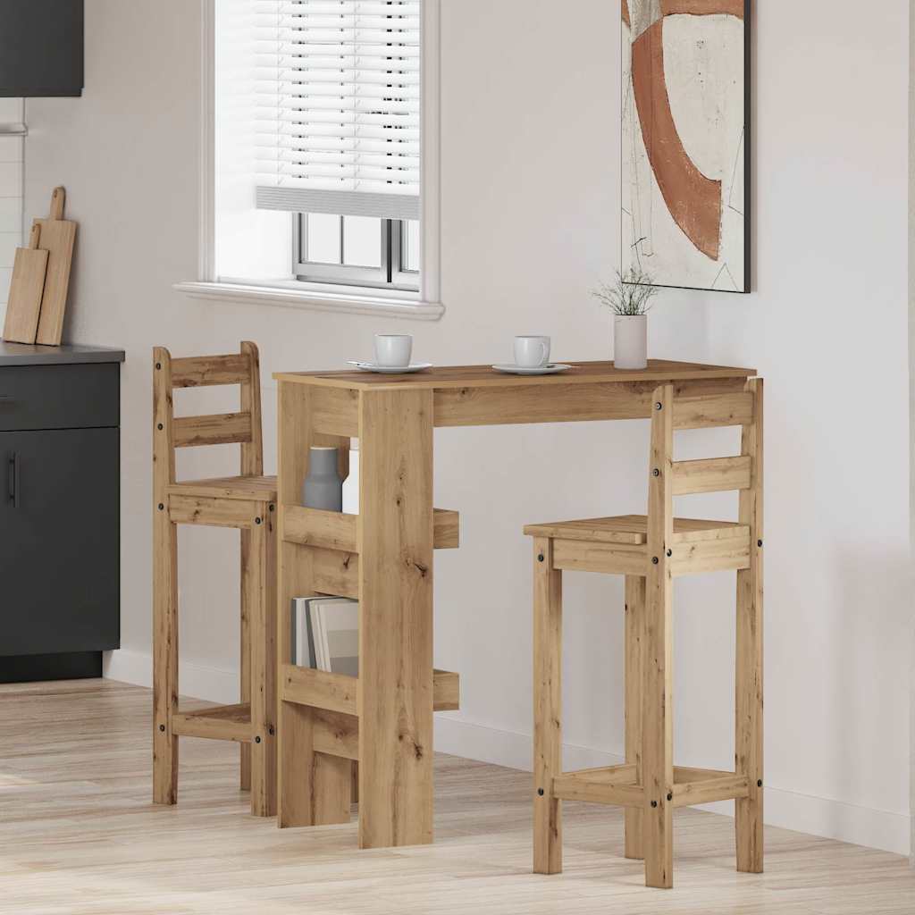 Table de bar murale chêne artisanal bois d'ingénierie - XIOS