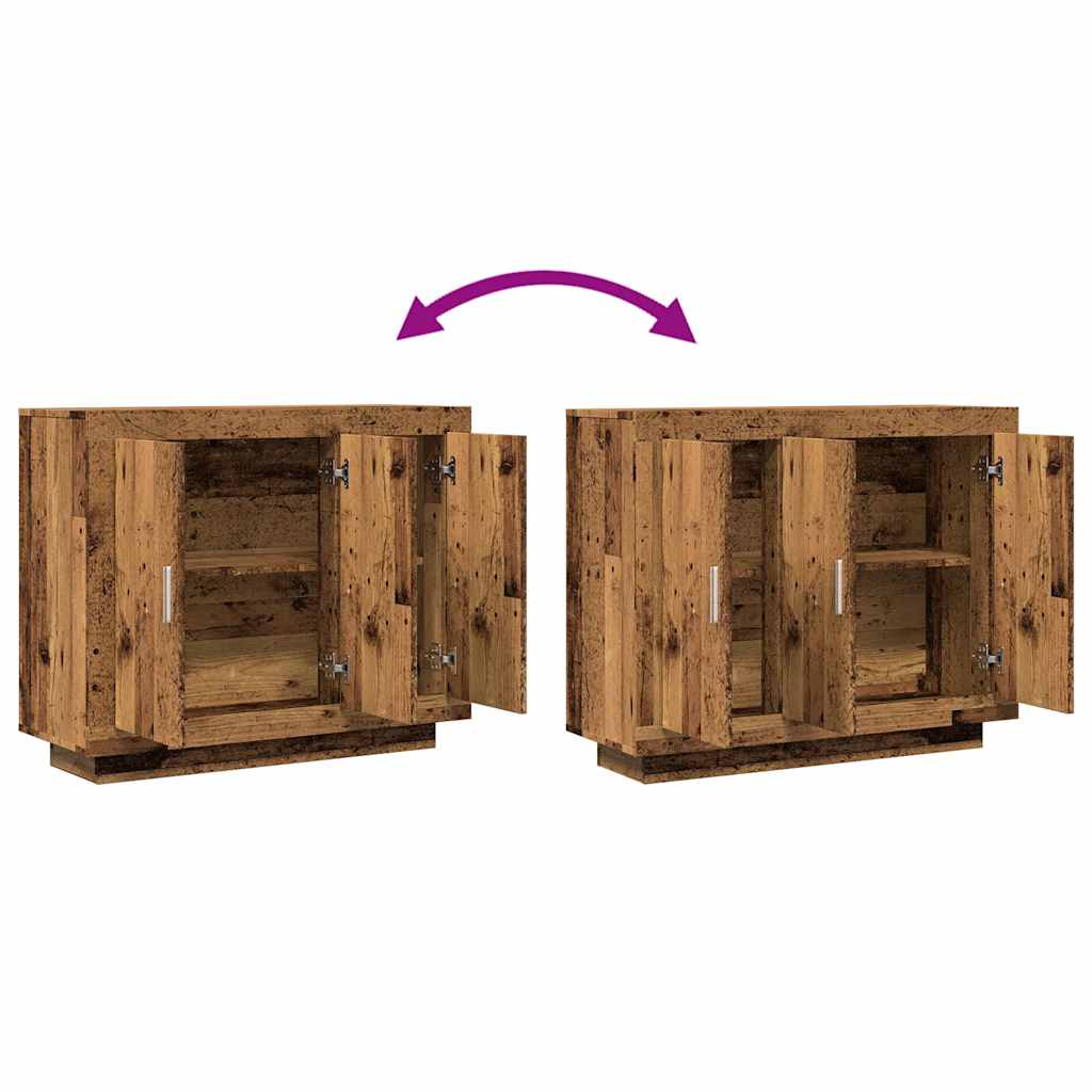 Buffet vieux bois 92x35x75 cm bois d'ingénierie - XIOS