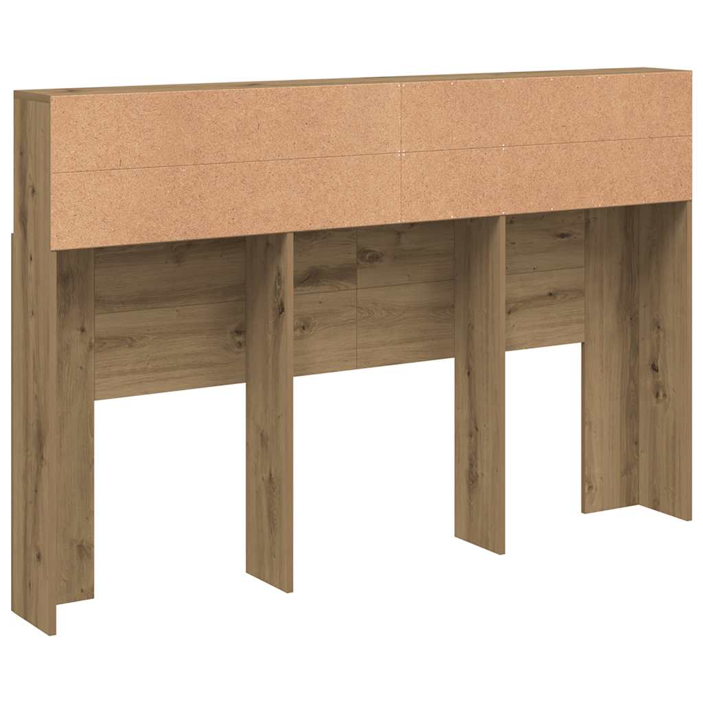 Armoire de tête de lit chêne artisanal 160x19x103,5 cm - XIOS