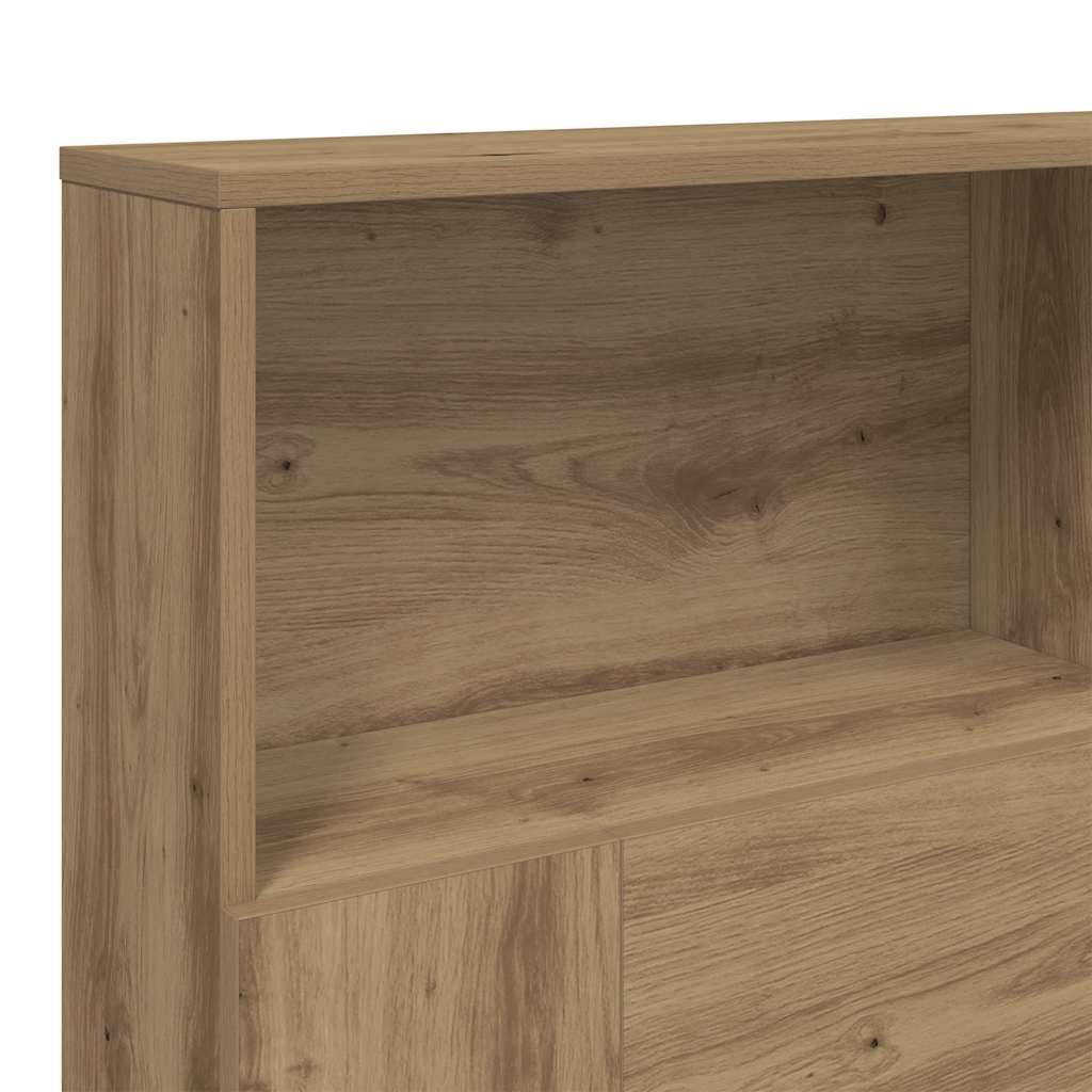 Armoire de tête de lit chêne artisanal 160x19x103,5 cm - XIOS