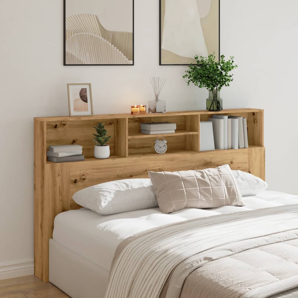 Armoire à tête de lit Chêne artisanal 180 x 19 x 103,5 cm Bois d'ingénierie - XIOS