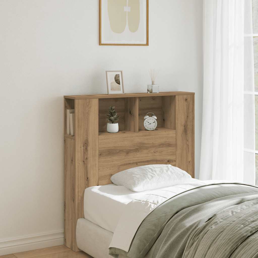 Armoire de tête de lit chêne artisanal 100x18,5x102,5 cm - XIOS