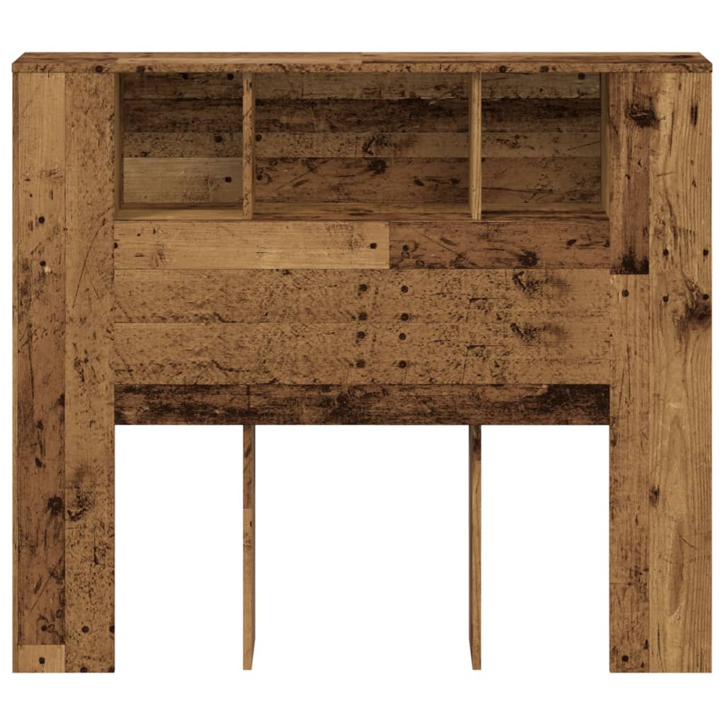 Armoire de tête de lit vieux bois 120x19x104,5 cm - XIOS