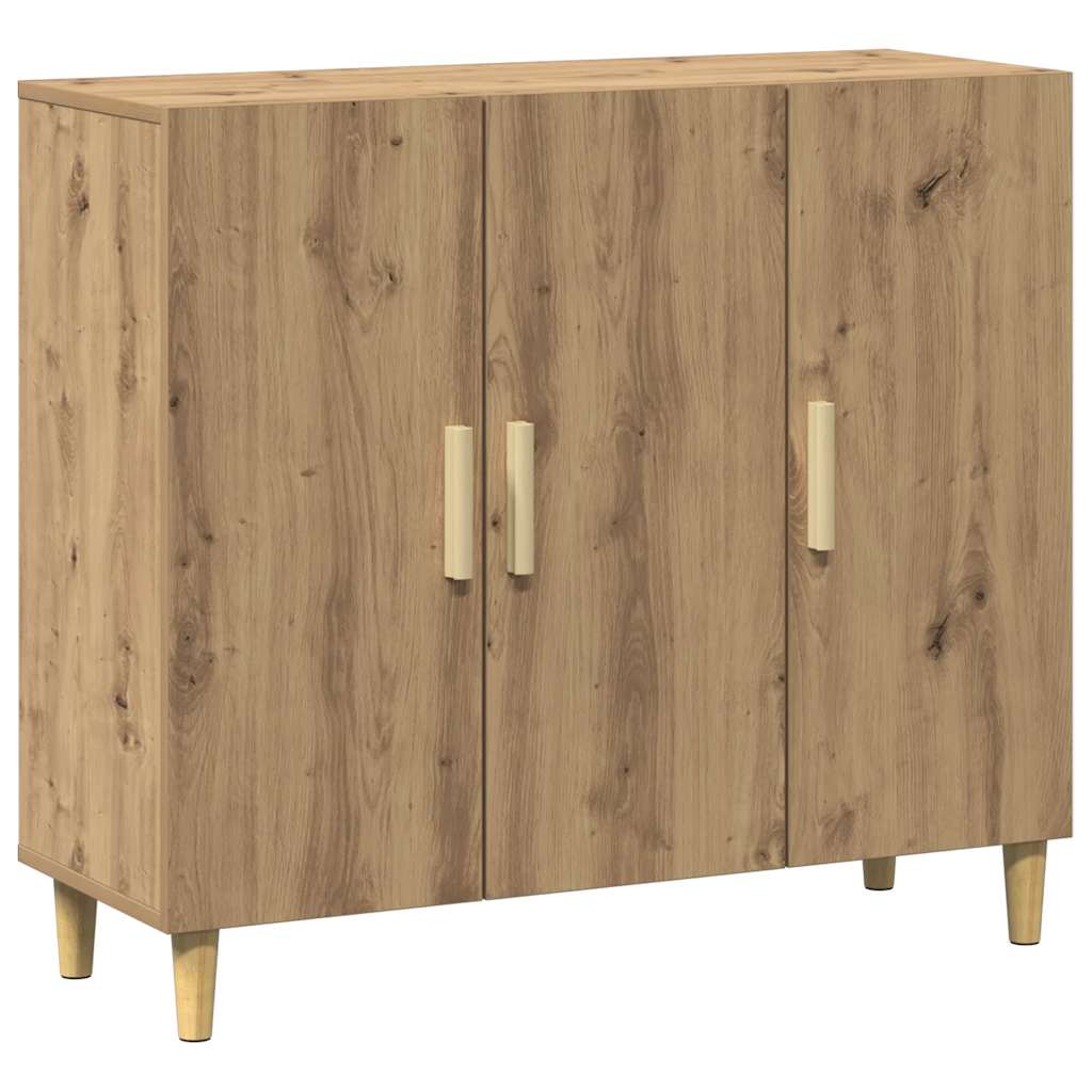 Buffet chêne artisanal 90x34x80 cm bois d'ingénierie - XIOS