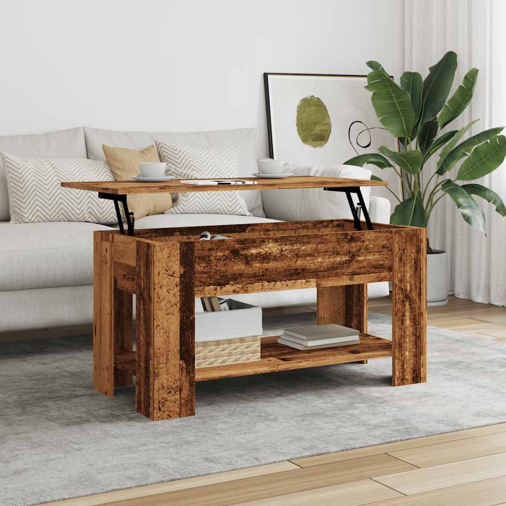 Table basse vieux bois 101x49x52 cm bois d'ingénierie - XIOS