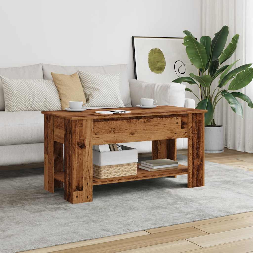 Table basse vieux bois 101x49x52 cm bois d'ingénierie - XIOS