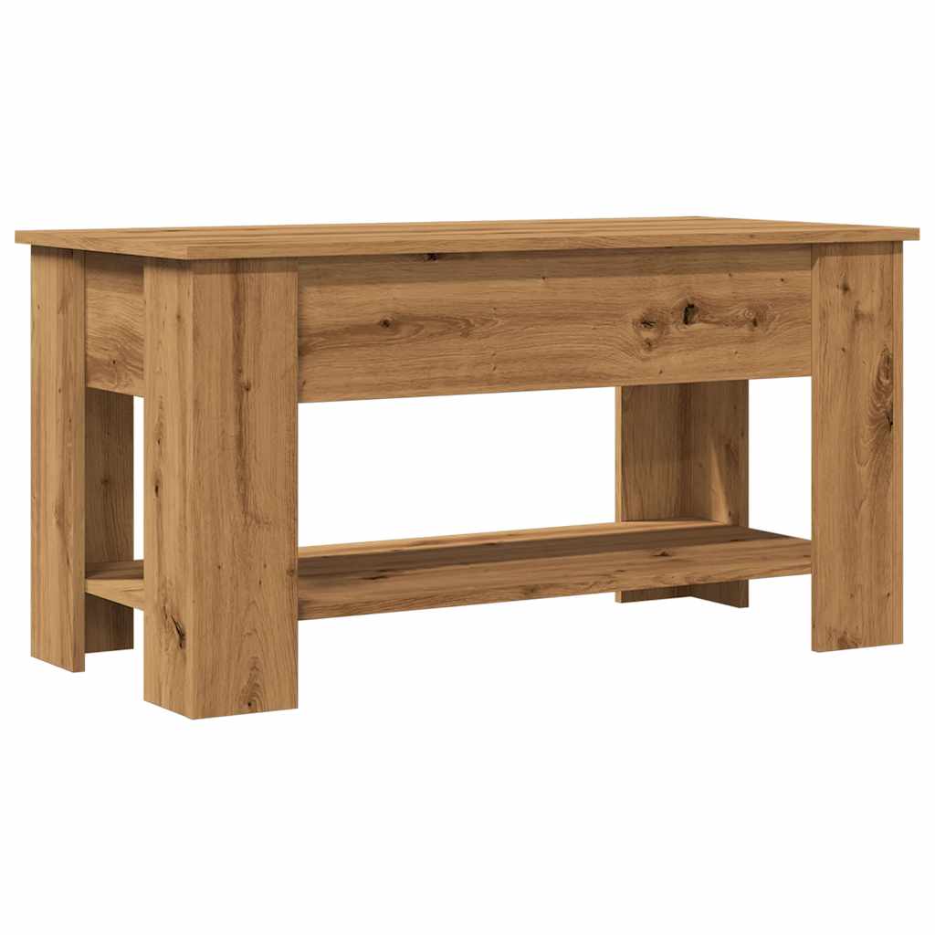Table basse chêne artisanal 101x49x52 cm bois d'ingénierie - XIOS