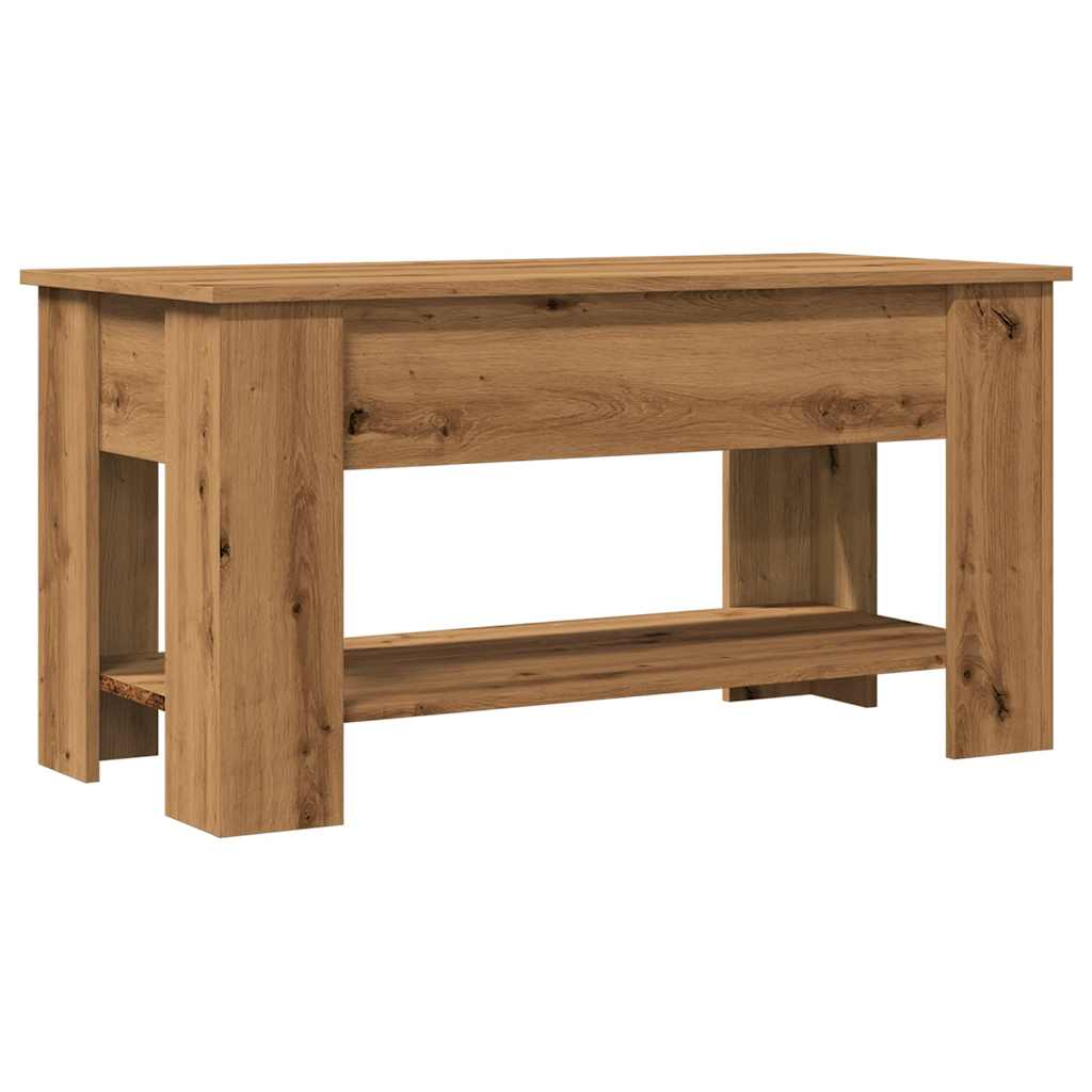 Table basse chêne artisanal 101x49x52 cm bois d'ingénierie - XIOS