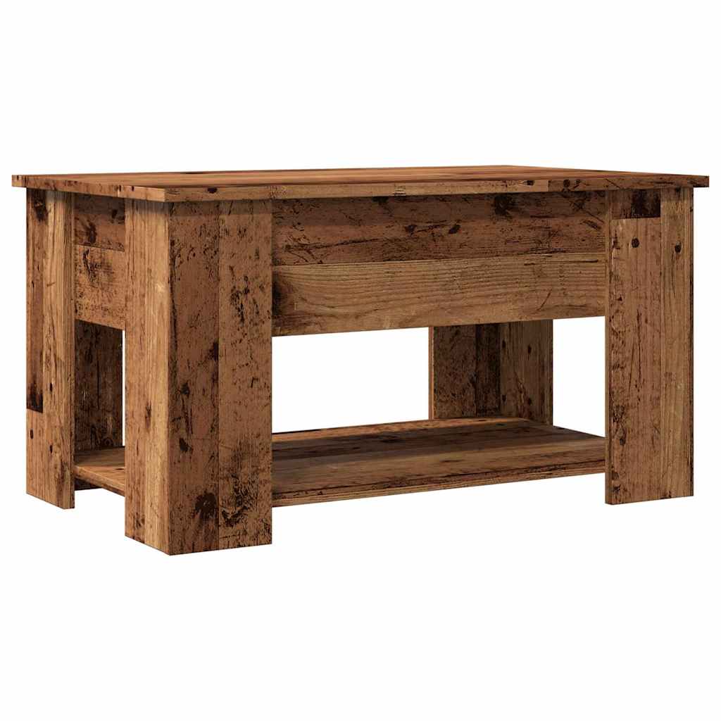 Table basse vieux bois 79x49x41 cm bois d'ingénierie - XIOS