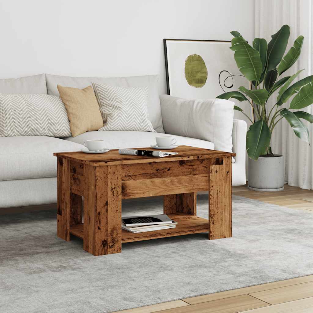 Table basse vieux bois 79x49x41 cm bois d'ingénierie - XIOS