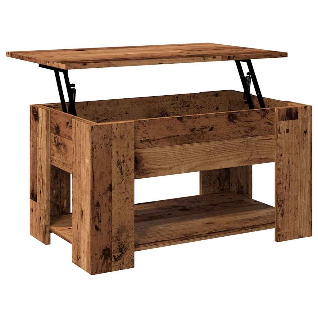 Table basse vieux bois 79x49x41 cm bois d'ingénierie - XIOS