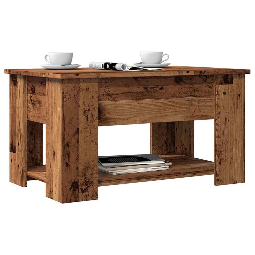 Table basse vieux bois 79x49x41 cm bois d'ingénierie - XIOS