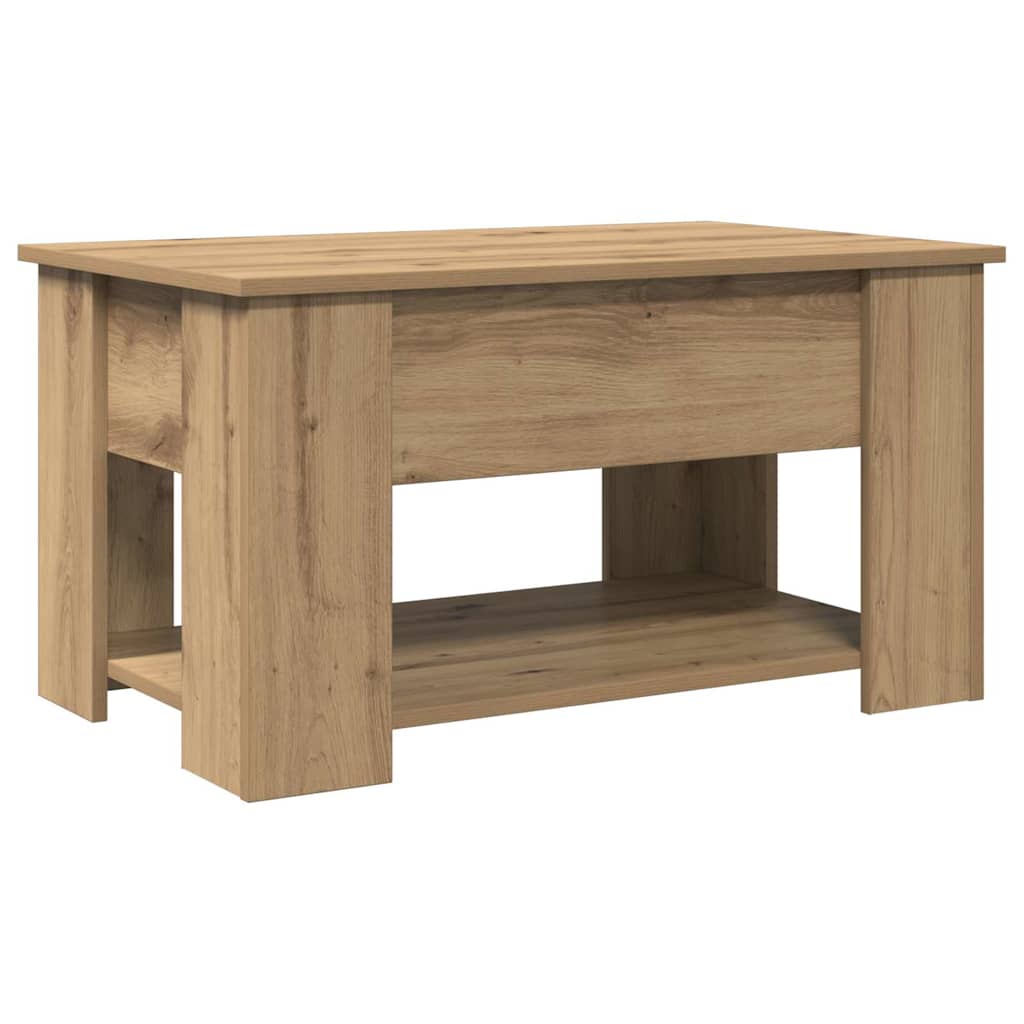 Table basse chêne artisanal 79x49x41 cm bois d'ingénierie - XIOS