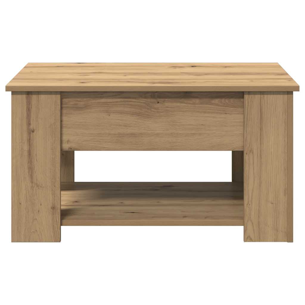 Table basse chêne artisanal 79x49x41 cm bois d'ingénierie - XIOS