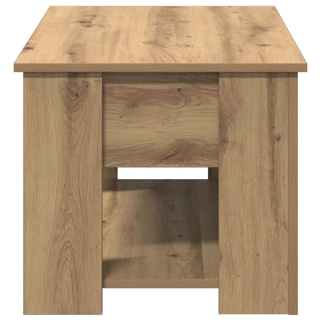Table basse chêne artisanal 79x49x41 cm bois d'ingénierie - XIOS