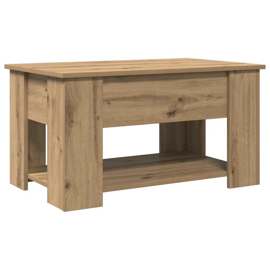 Table basse chêne artisanal 79x49x41 cm bois d'ingénierie - XIOS