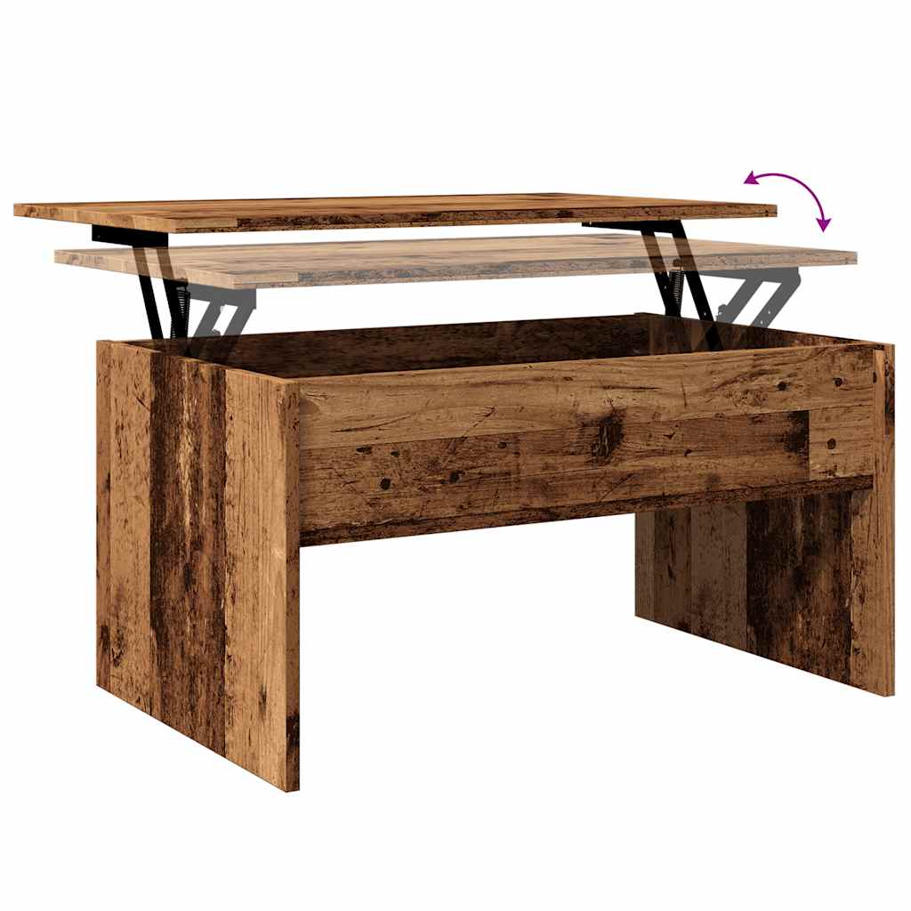 Table basse vieux bois 80x50,5x41,5 cm bois d'ingénierie - XIOS