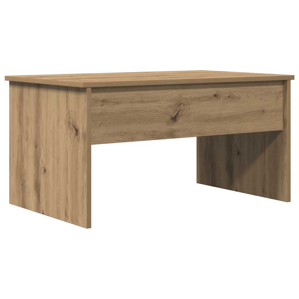 Table basse chêne artisanal 80x50,5x41,5 cm bois d'ingénierie - XIOS