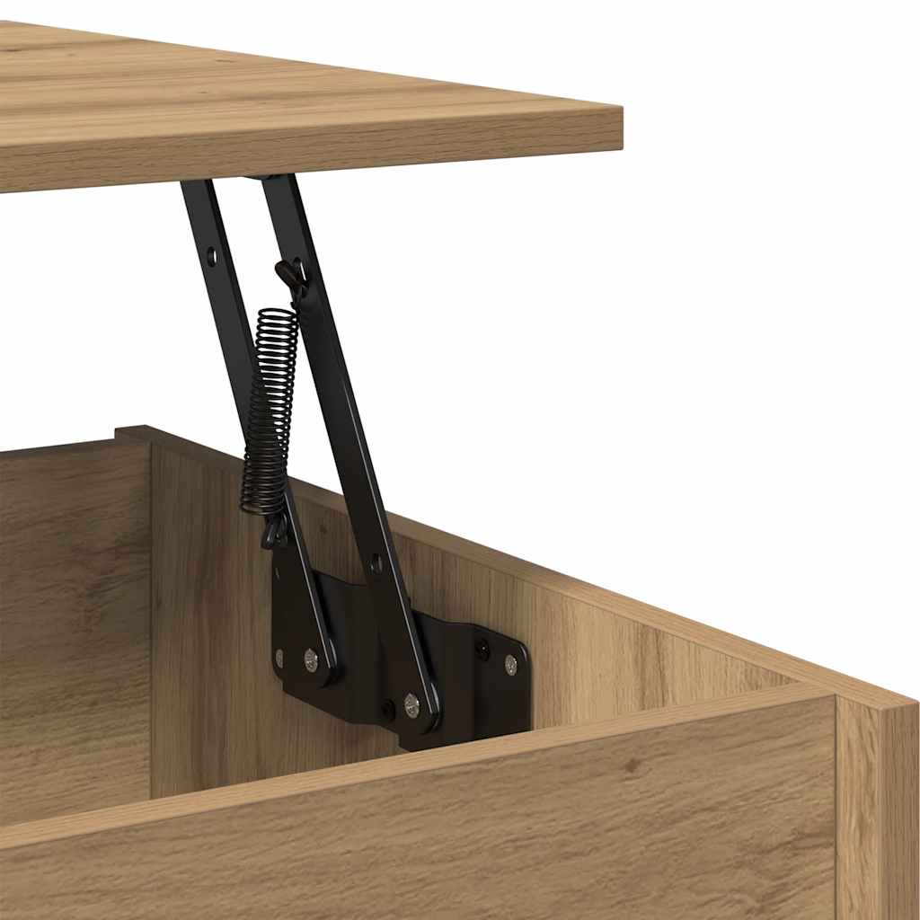 Table basse chêne artisanal 80x50,5x41,5 cm bois d'ingénierie - XIOS