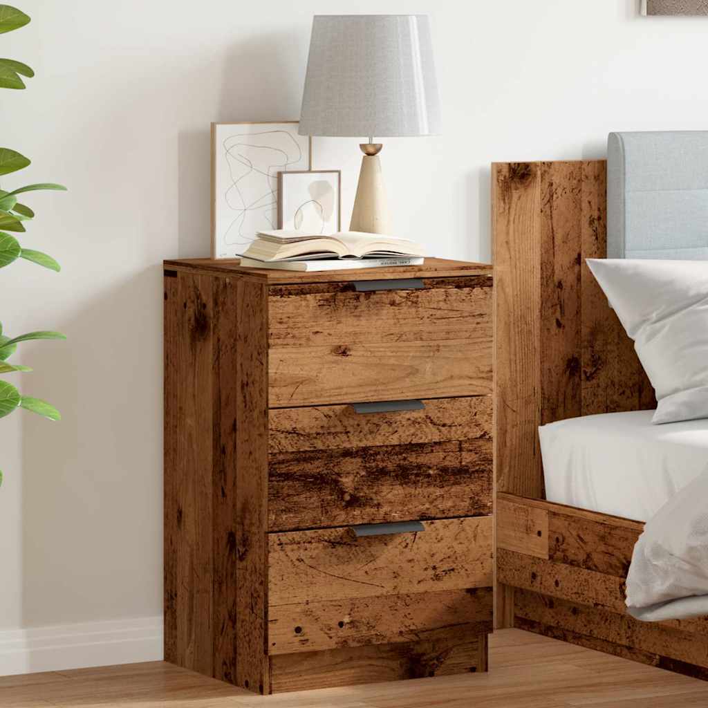 Table de chevet vieux bois 40x36x65 cm bois d'ingénierie - XIOS