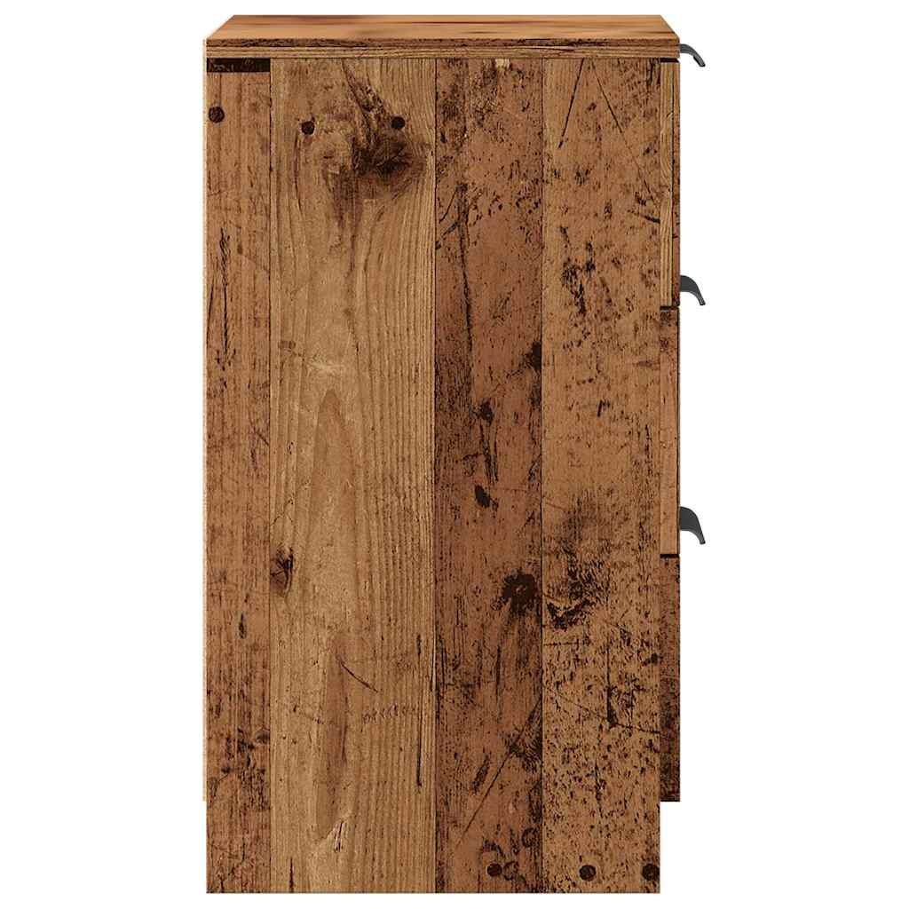 Table de chevet vieux bois 40x36x65 cm bois d'ingénierie - XIOS