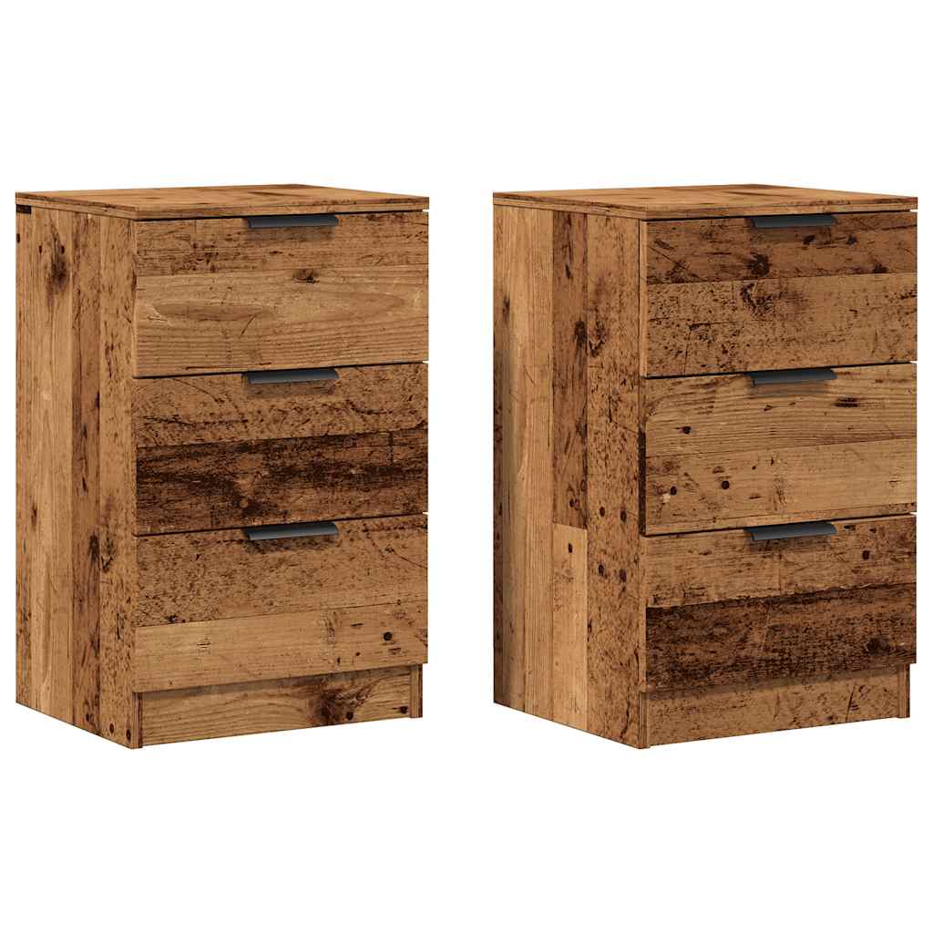 Tables de chevet 2 pcs vieux bois 40x36x65 cm bois d'ingénierie - XIOS
