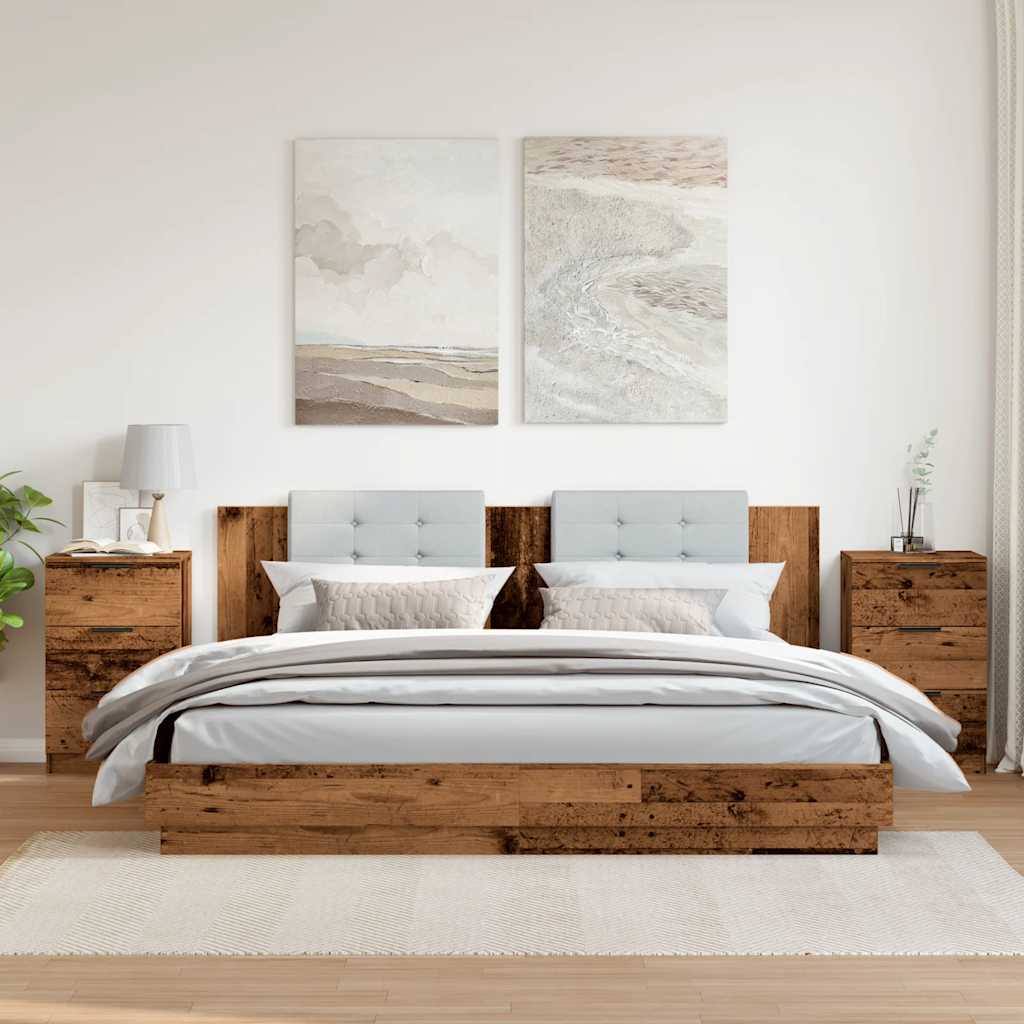 Tables de chevet 2 pcs vieux bois 40x36x65 cm bois d'ingénierie - XIOS