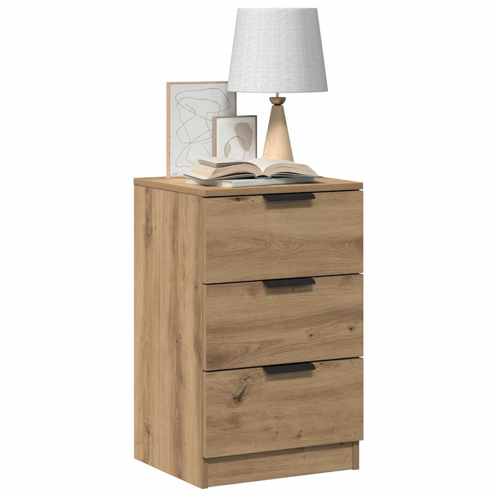 Table de chevet chêne artisanal 40x36x65 cm bois d'ingénierie - XIOS