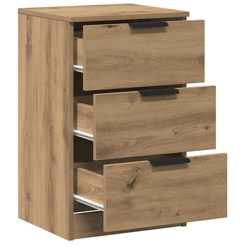 Table de chevet chêne artisanal 40x36x65 cm bois d'ingénierie - XIOS
