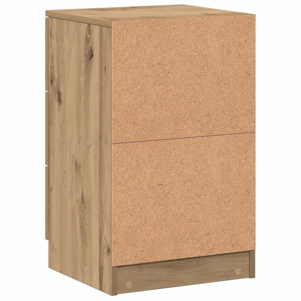 Table de chevet chêne artisanal 40x36x65 cm bois d'ingénierie - XIOS