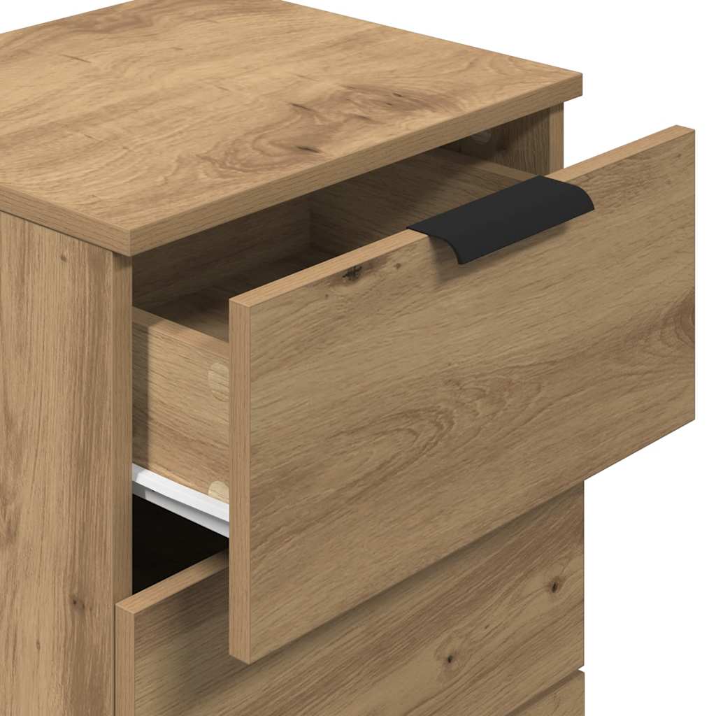 Table de chevet chêne artisanal 40x36x65 cm bois d'ingénierie - XIOS