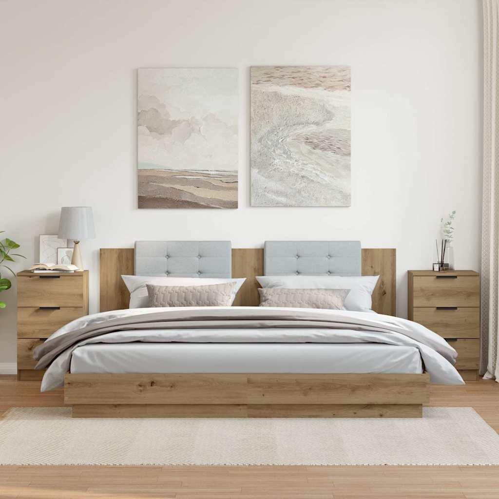 Tables de chevet 2 pcs chêne artisanal bois d'ingénierie - XIOS