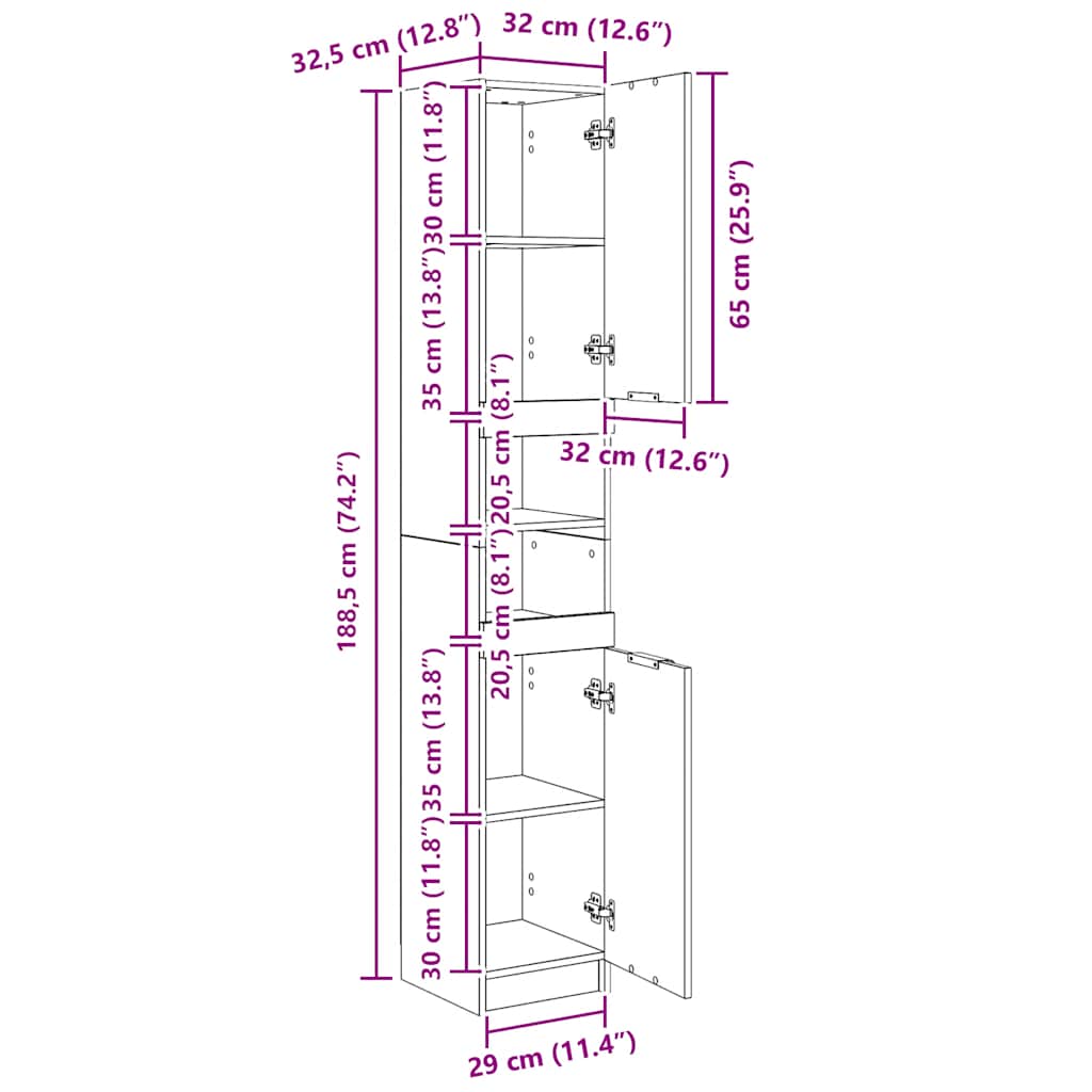 Armoire de salle de bain vieux bois bois d'ingénierie - XIOS