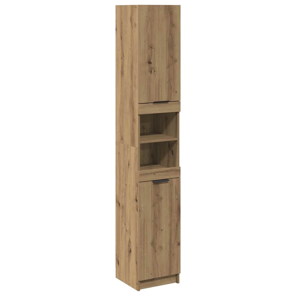 Armoire de bain chêne artisanal 32x34x188,5cm bois d'ingénierie - XIOS