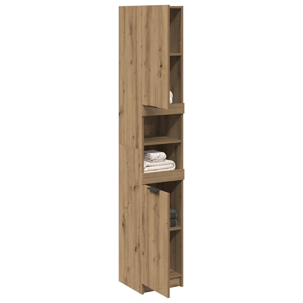 Armoire de bain chêne artisanal 32x34x188,5cm bois d'ingénierie - XIOS