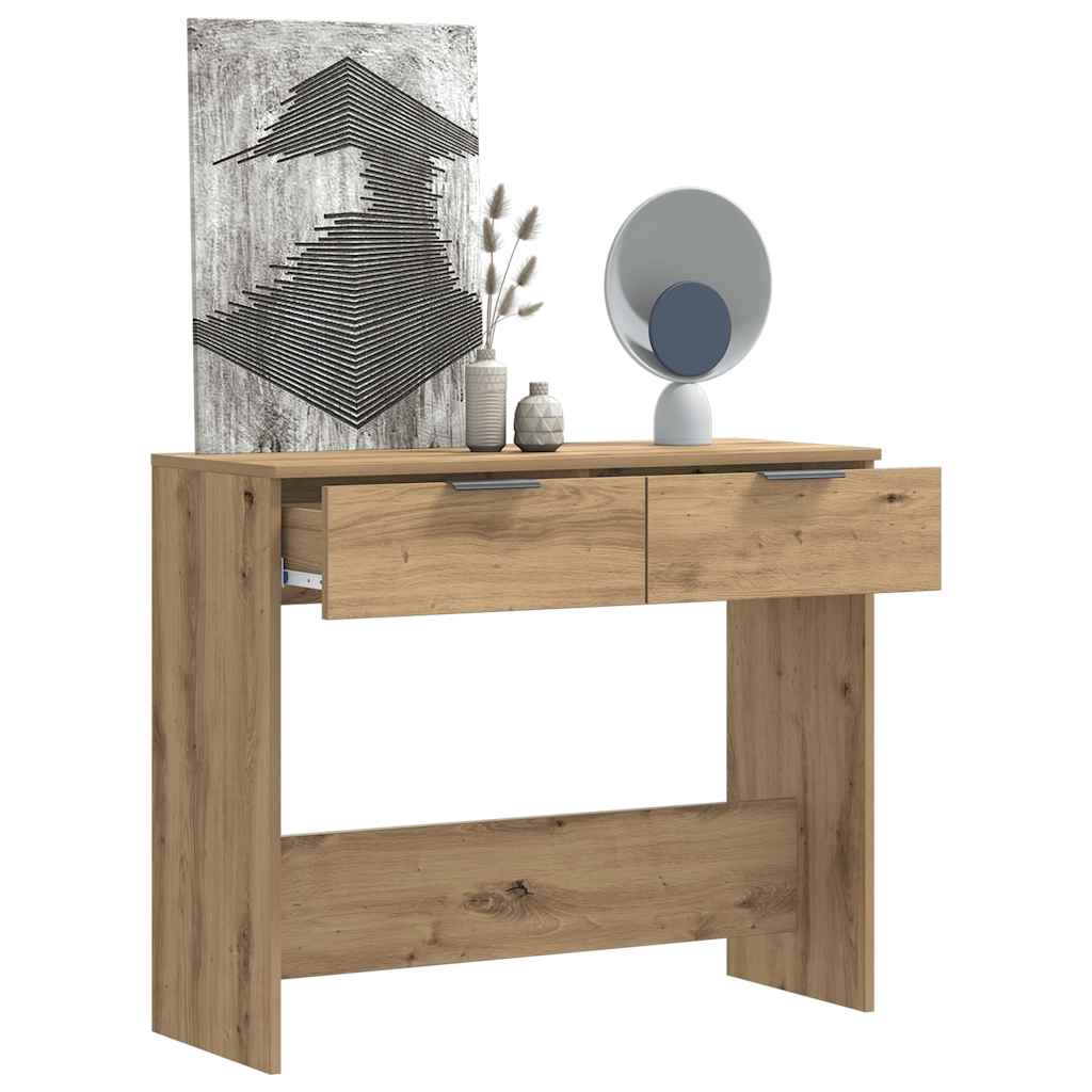 Table console chêne artisanal 90x36x75 cm bois d'ingénierie - XIOS