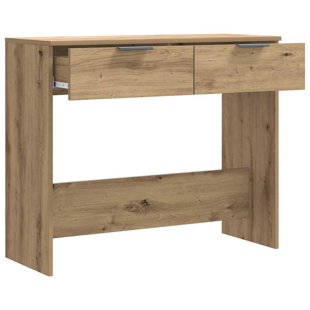 Table console chêne artisanal 90x36x75 cm bois d'ingénierie - XIOS