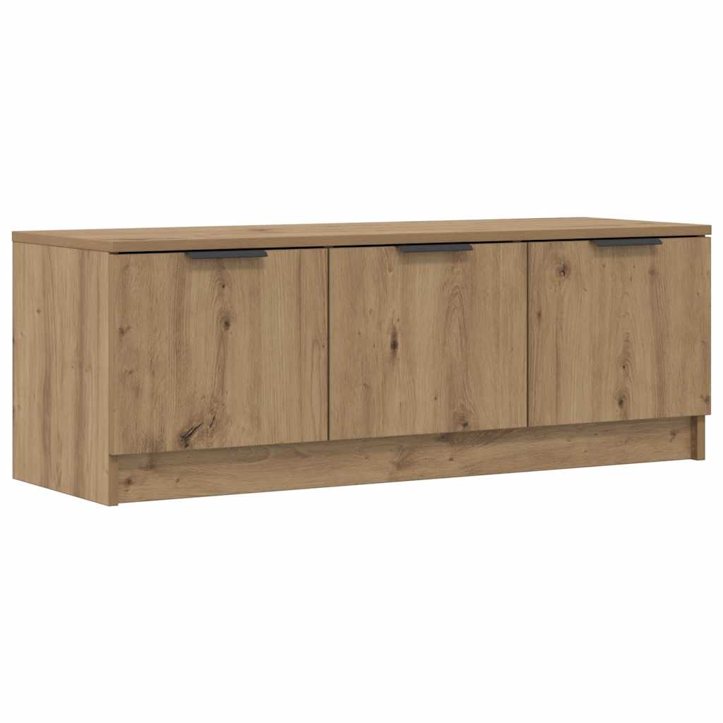 Meuble TV chêne artisanal 102x35x36,5 cm bois d'ingénierie - XIOS