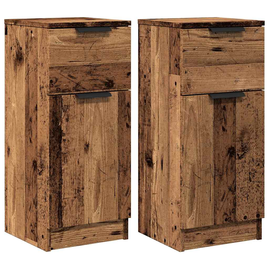 Buffets 2 pcs vieux bois 30x30x70 cm bois d'ingénierie - XIOS