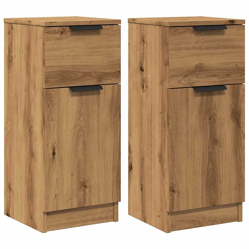 Buffets 2 pcs chêne artisanal 30x30x70 cm bois d'ingénierie - XIOS