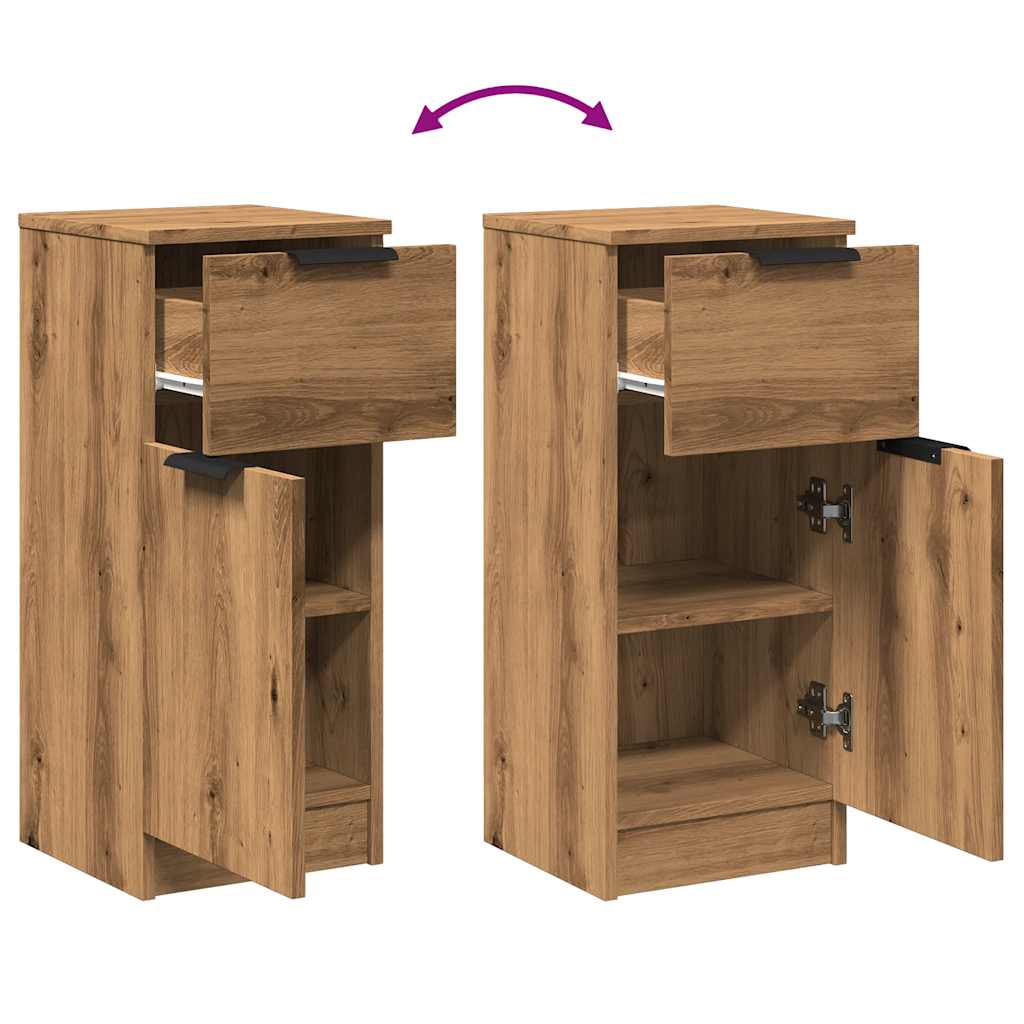 Buffets 2 pcs chêne artisanal 30x30x70 cm bois d'ingénierie - XIOS