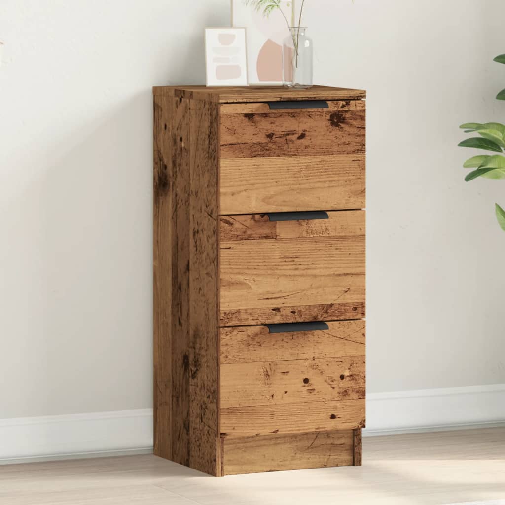 Buffet vieux bois 30x30x70 cm bois d'ingénierie - XIOS