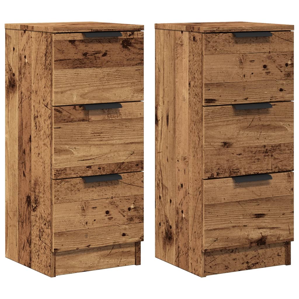 Buffets 2 pcs vieux bois 30x30x70 cm bois d'ingénierie - XIOS