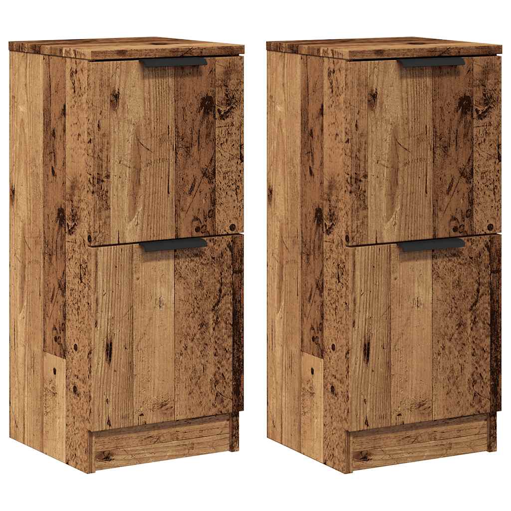 Buffets 2 pcs vieux bois 30x30x70 cm bois d'ingénierie - XIOS