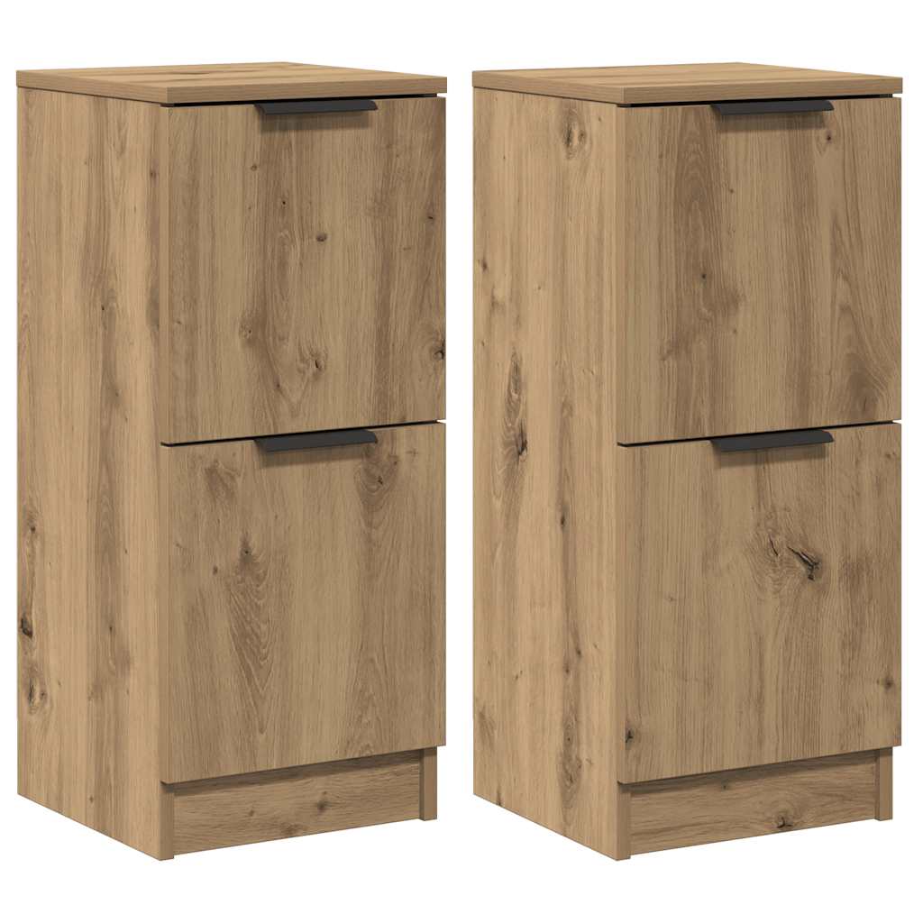 Buffets 2 pcs chêne artisanal 30x30x70 cm bois d'ingénierie - XIOS