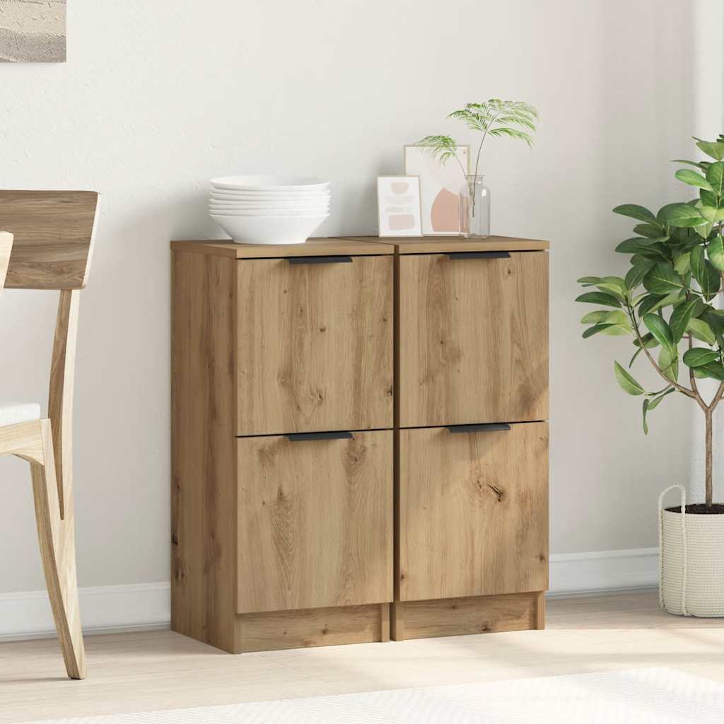 Buffets 2 pcs chêne artisanal 30x30x70 cm bois d'ingénierie - XIOS