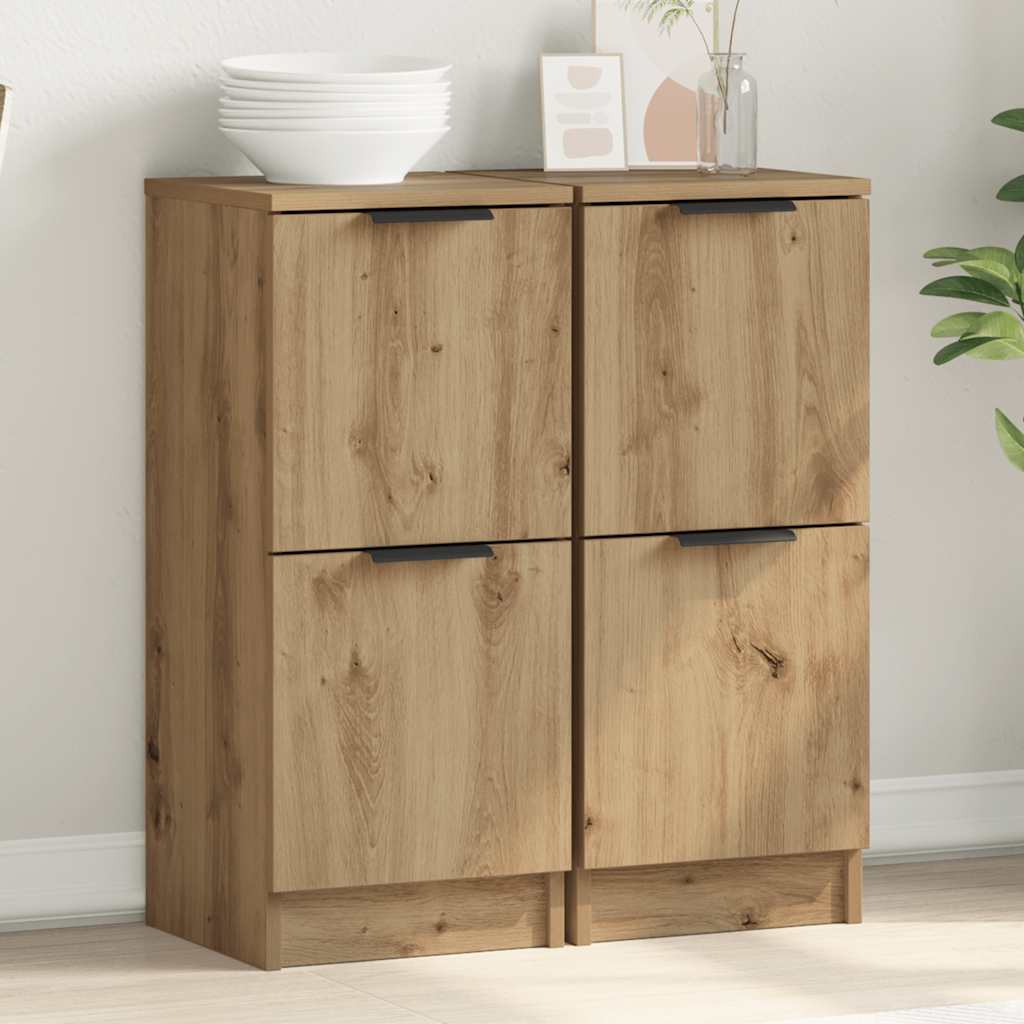 Buffets 2 pcs chêne artisanal 30x30x70 cm bois d'ingénierie - XIOS