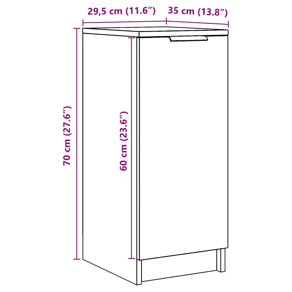 Armoire à chaussures vieux bois 29,5x35x70 cm bois ingénierie - XIOS