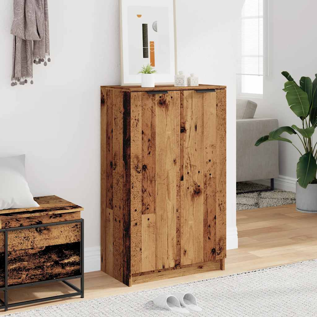 Armoire à chaussures vieux bois 59x35x100,5cm bois d'ingénierie - XIOS